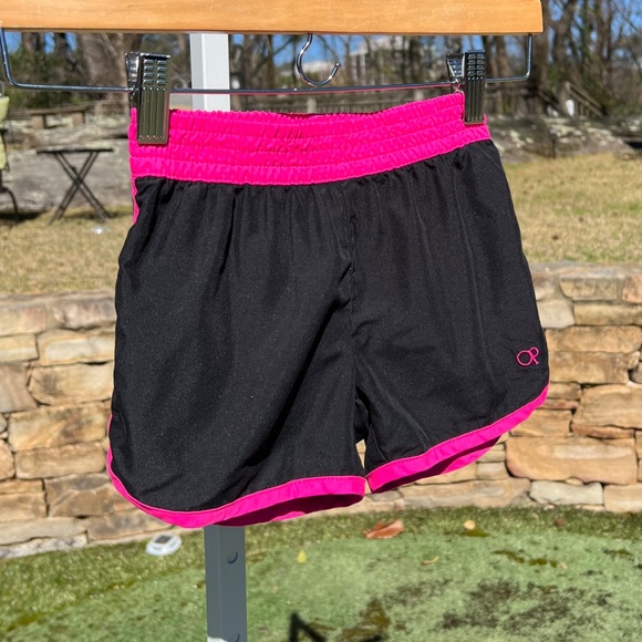 OP Black Girls Shorts with Hot Pink Elastic Waistband and Trim - Picture 2 of 14